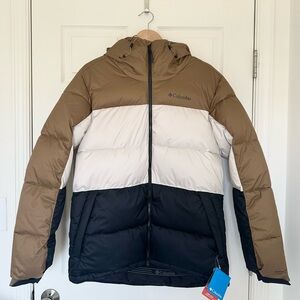 Columbia Men's Puffer Jacket - Tan, White, and Black